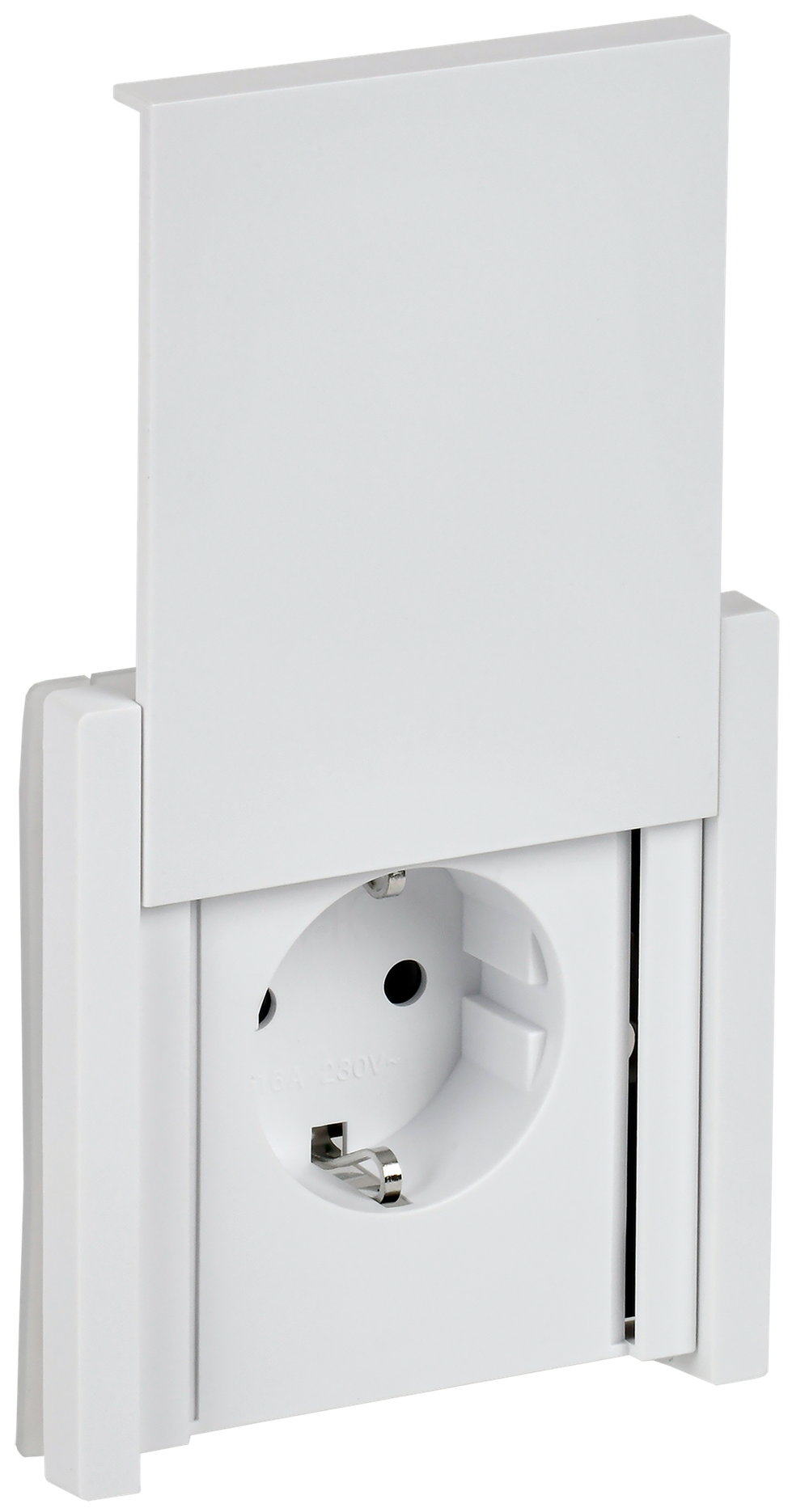 FORTE&PIANO Розетка 1-местная с заземлением с защитными шторками и крышкой безвинтовое крепление 16А IP44 FP219 белый IEK