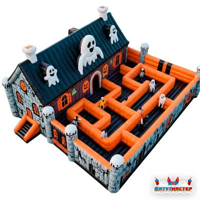 Надувной лабиринт страха «Крепость страшилок», 15×10×6 м