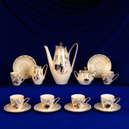 Винтаж: Винтажный кофейный сервиз на 6 персон “SANSSOUCI”