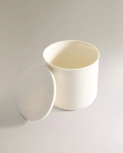 ZARA HOME БАНОЧКА ДЛЯ ХРАНЕНИЯ ИЗ КЕРАМИКИ, БЕЛЫЙ