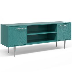 Тумба под ТВ Арт Колор leaves 155см Стайл Сильвер Пастельно-синий