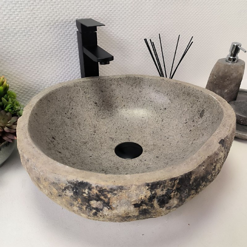 Раковина из речного камня RS-63614 (45*43*15) 0122