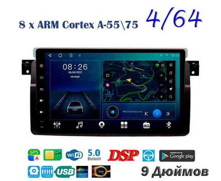 Topway TS10 4+32GB 8 ядер для BMW E46 1998 - 2006