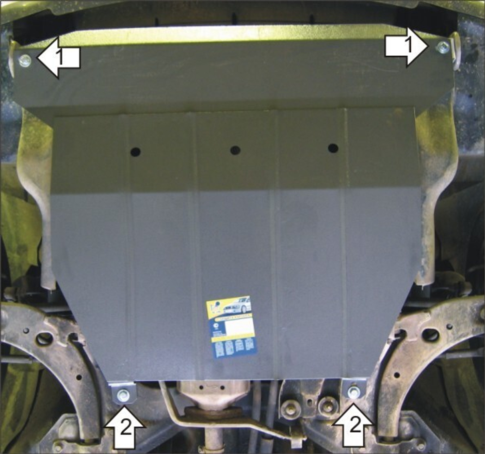Защита картера Двигателя, КПП. 2 мм, Сталь. для KIA Carens 2002-2005 MOTODOR.01015