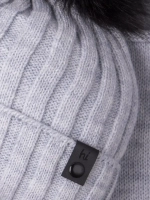 Шапка детская зимняя вязаная с помпоном и снуд