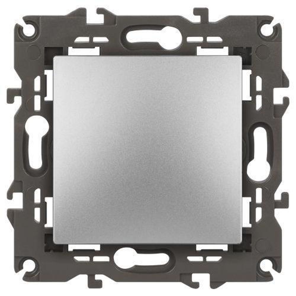 Кнопка 10АХ-250В Elegance алюм. 14-1111-03 ЭРА Б0047864