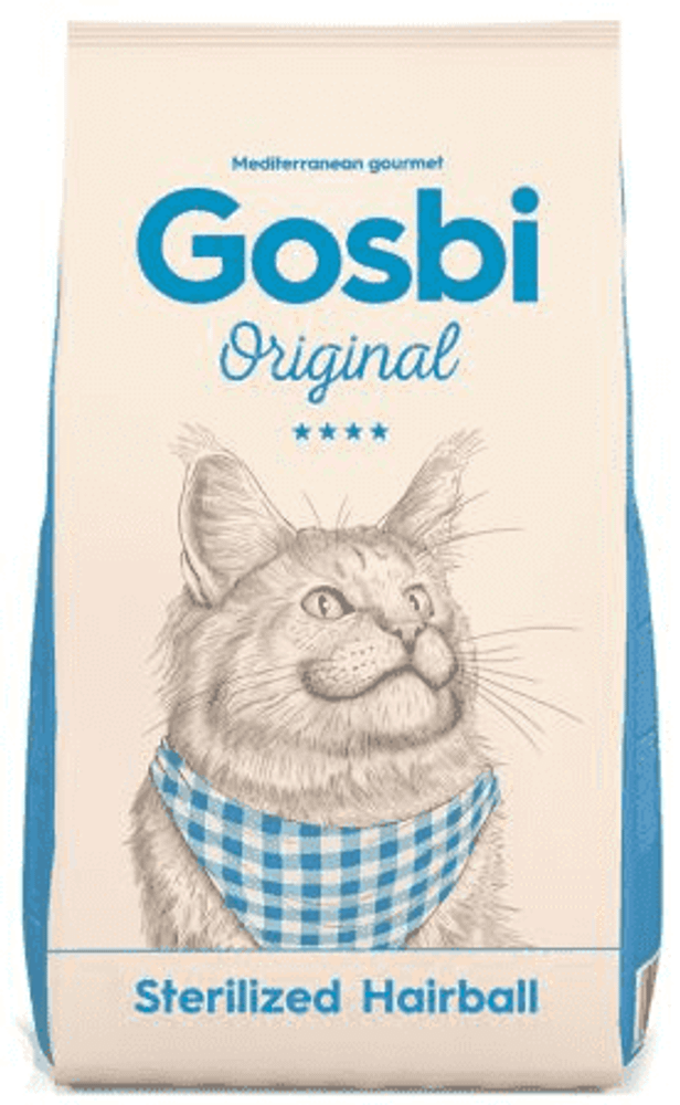*Gosbi 3кг ORIGINAL корм способствующий выведению комочков шерсти для кастр. кошек (УЦЕНКА)