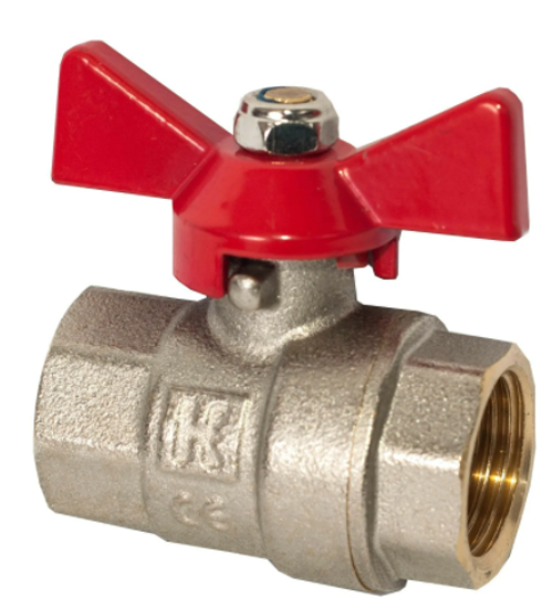 Кран шаровый 15 (1/2") ВВ бабочка (Италия)