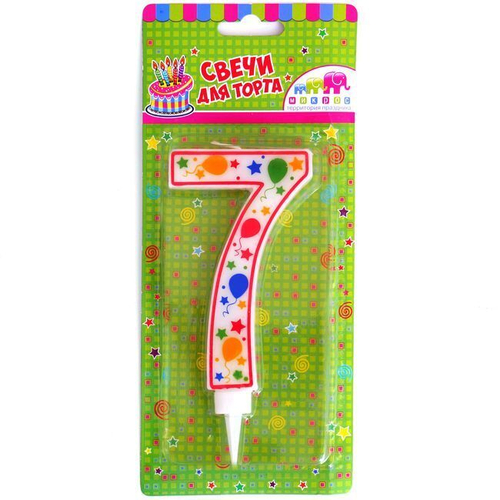 Свеча Ч16557 Свеча-цифра "7" шарики 11,5 см