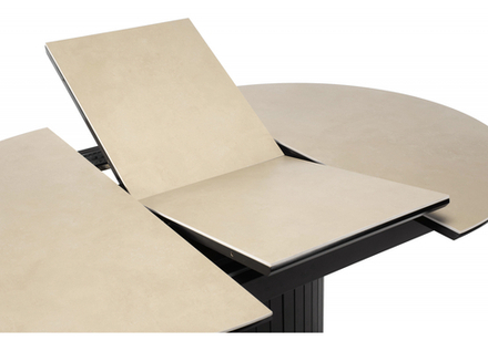 Керамический стол Woodville Лорен 100(140) okara light yellow, черный