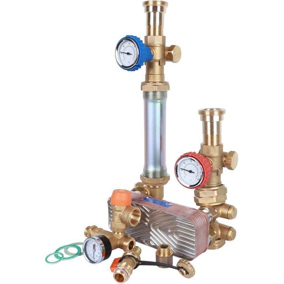 Насосная группа STOUT с теплообменником 34 пластины