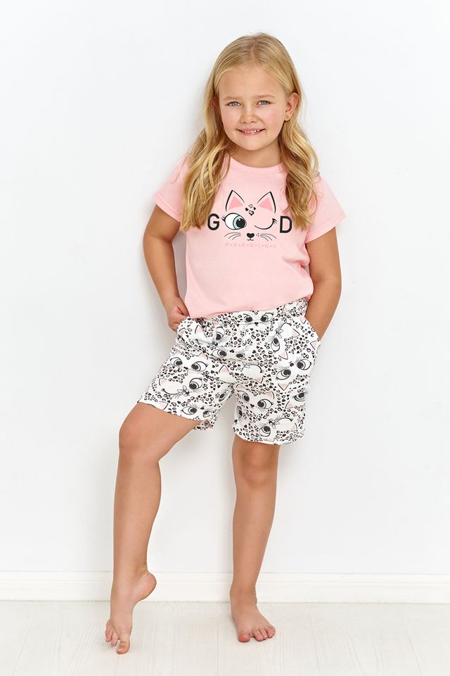 Розовая пижама для девочек Lexi из шорт и футболки