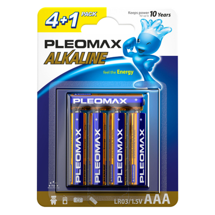 Батарейки Pleomax LR03-4+1BL Alkaline