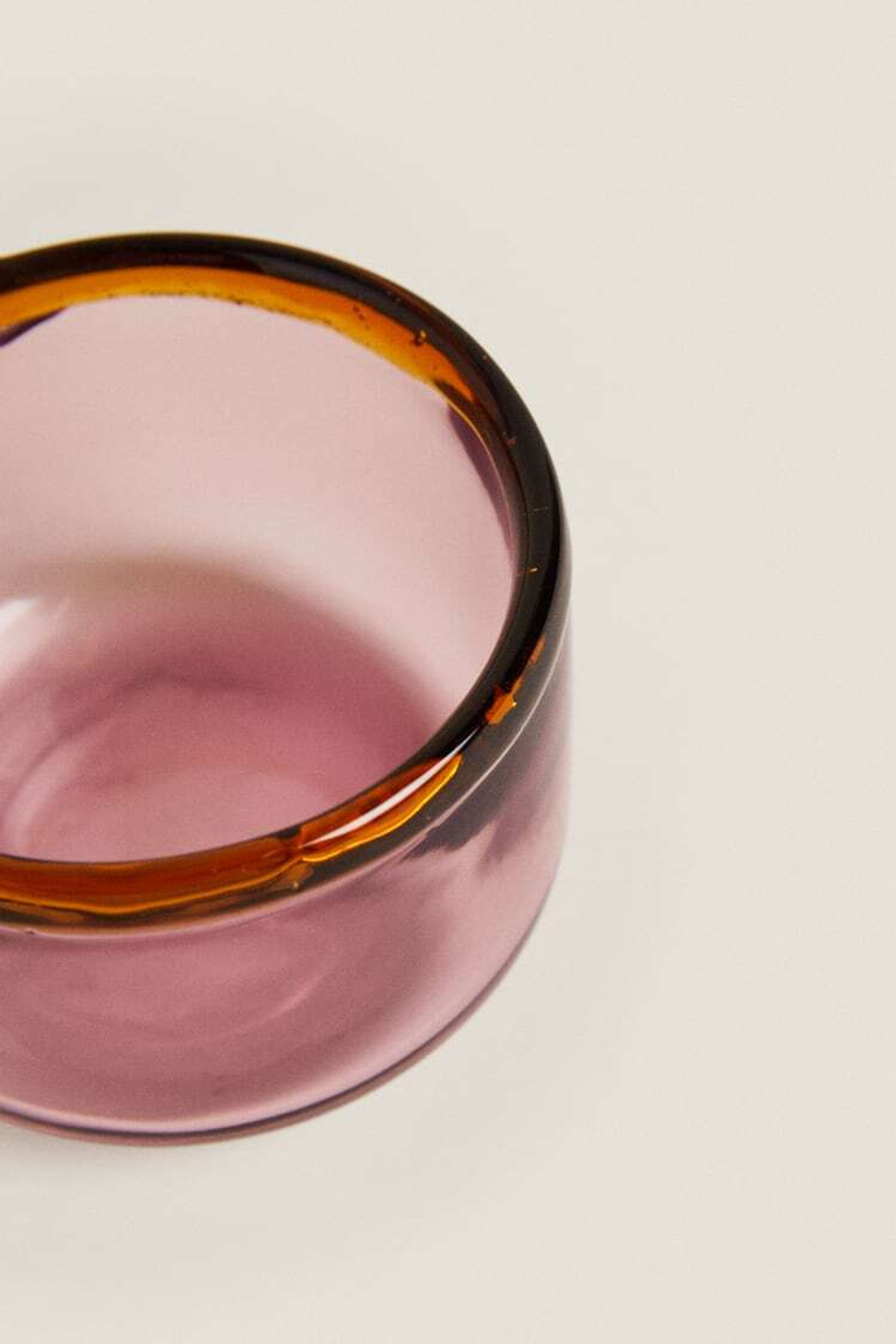 ZARA HOME СТЕКЛЯННАЯ ПИАЛА С КОНТРАСТНЫМИ ДЕТАЛЯМИ ПО КРАЯМ, ОРАНЖЕВЫЙ