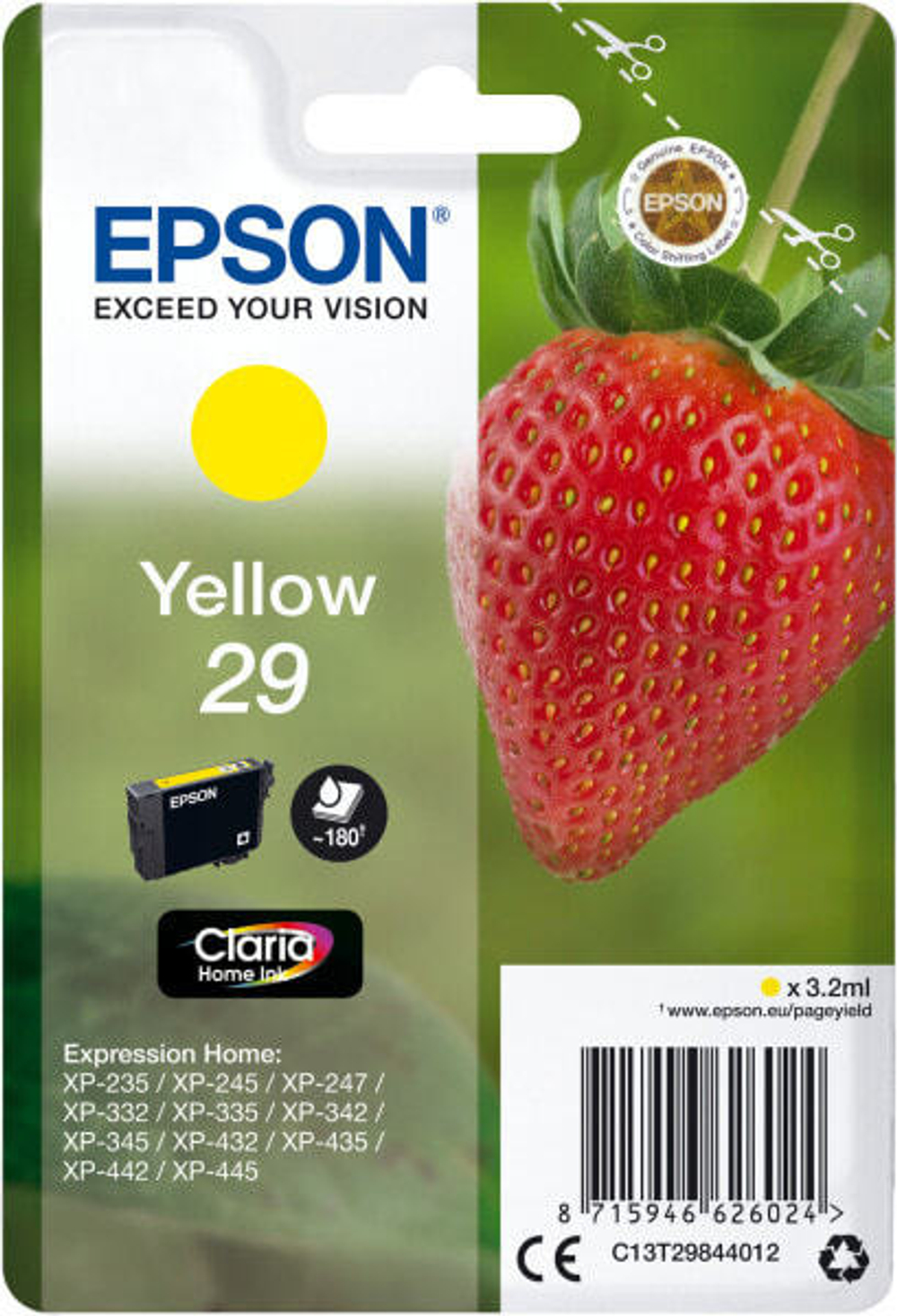 Картридж струйный желтый 1 шт Epson C13T29844022
