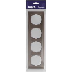 Рамка для розеток и выключателей Intro Accent 6-504-08 на 4 поста, СУ, бронза