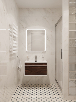 Полотенцесушитель электрический EWRIKA Пенелопа G 80x55 см, подключение справа, слева, матовый белый, лесенка, из стали