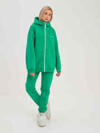 Брюки джоггеры женские зеленые с начесом