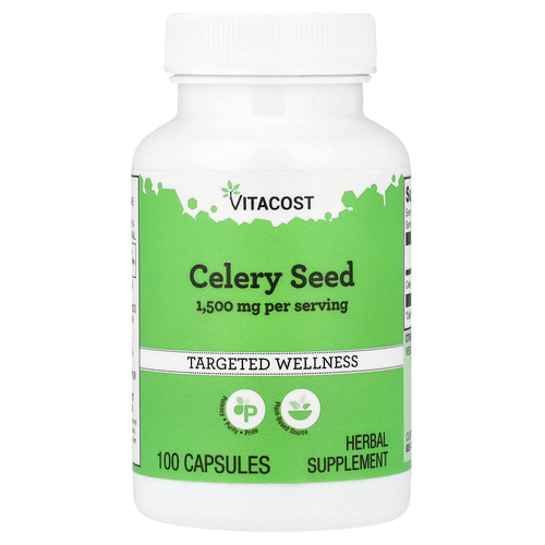 Vitacost, семена сельдерея, 100 капсул (500 мг в 1 капсуле)