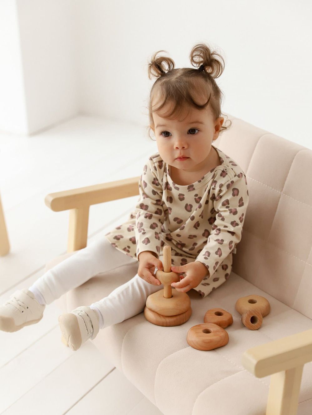 Платье-туника "Бежевый леопард" 0+