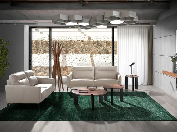 Диван 3-х местный 6138/KF098-3P-M5652 с кожаной обивкой