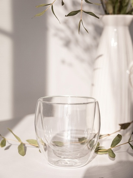 Кружка с двойным стеклом LUCKY 250мл бочонок без ручки