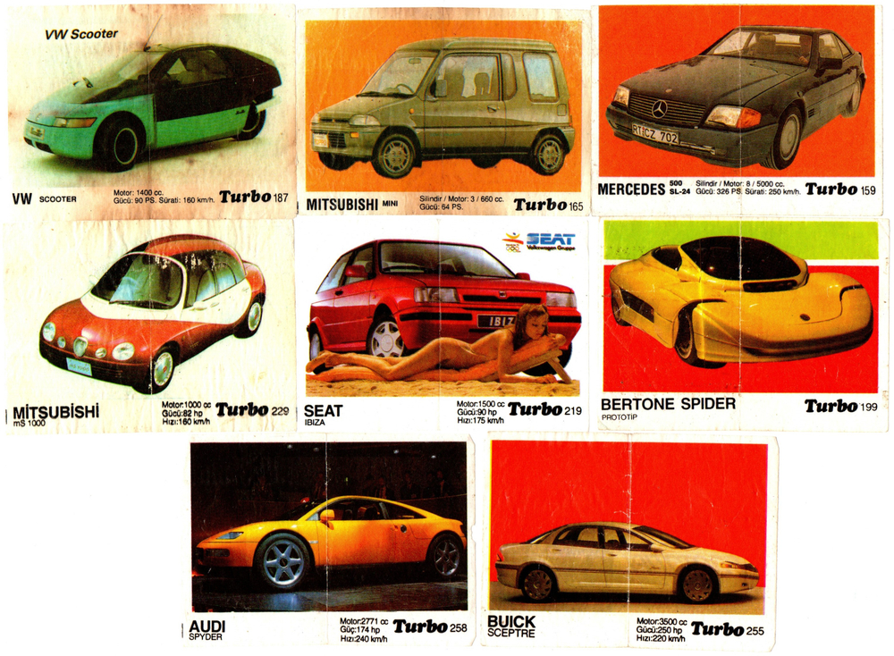 Вкладыши от жвачки Turbo Black - Турбо черные 17 штук без повторов.