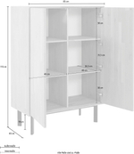 Комод деревянный 2 двери Виби 85х40х119 см из массива дуба на металлических ножках, в стиле лофт