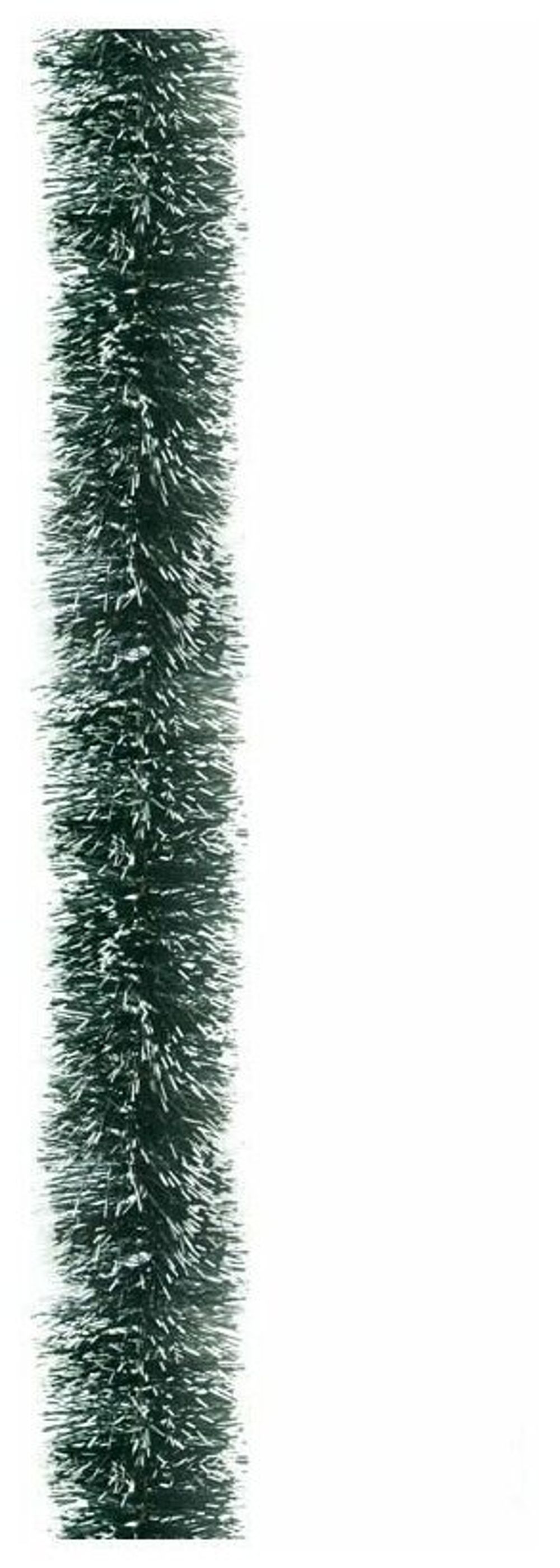 Мишура, 1 штука, диаметр 70 мм, длина 2 м, зеленая с белыми кончиками, 73752