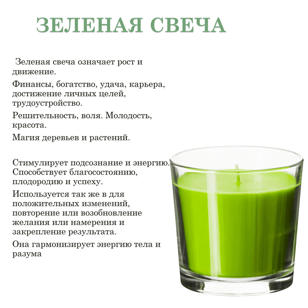 Свеча в стакане зеленая, ЧАЙ С МЯТОЙ И ЛИМОНОМ / соевый воск / 55 часов горения, 250 мл