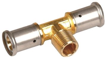 Тройник пресс Henco 26х3/4"х26 НР с наружной резьбой для металлопластиковых труб (14P-260526)