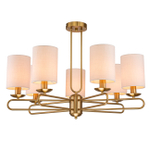 Светильник на штанге 7x40Вт E14, металл/ткань, бронза