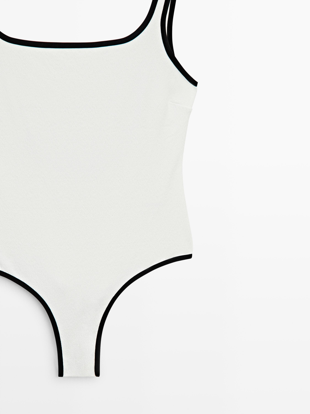 Massimo Dutti Комбинированный купальник из рельефной ткани, белый