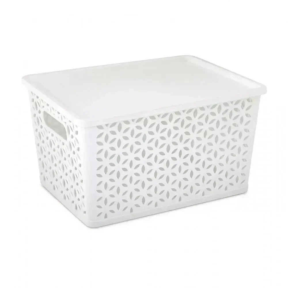 Корзина Мираж 380х210мм (с крышкой)(белый) 18 л (комплект 7 шт)