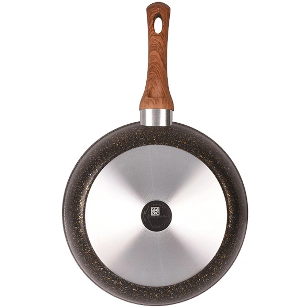 Сковорода 26*6,5см с ручкой и стекл. крышкой «Granit ultra» (black-gold) сгбг261а