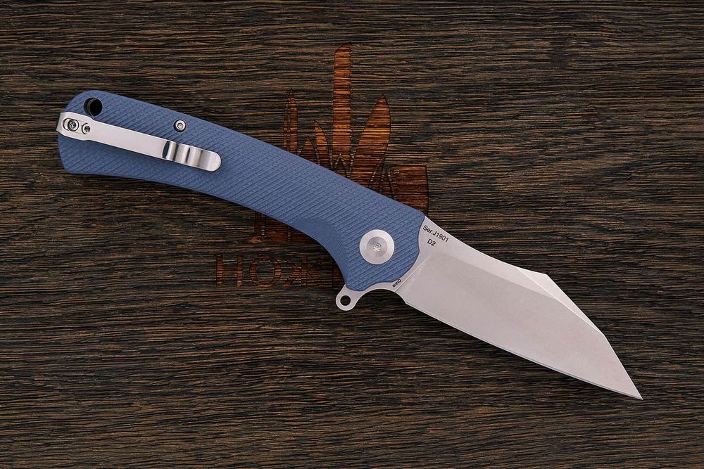 Нож складной CJRB Talla, клинок 90мм, сталь D2, рукоять G10 серо-синий