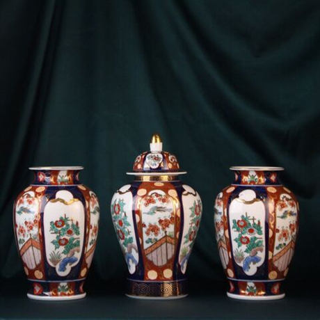 Винтаж: Комплект из 3-х ваз в стиле Имари