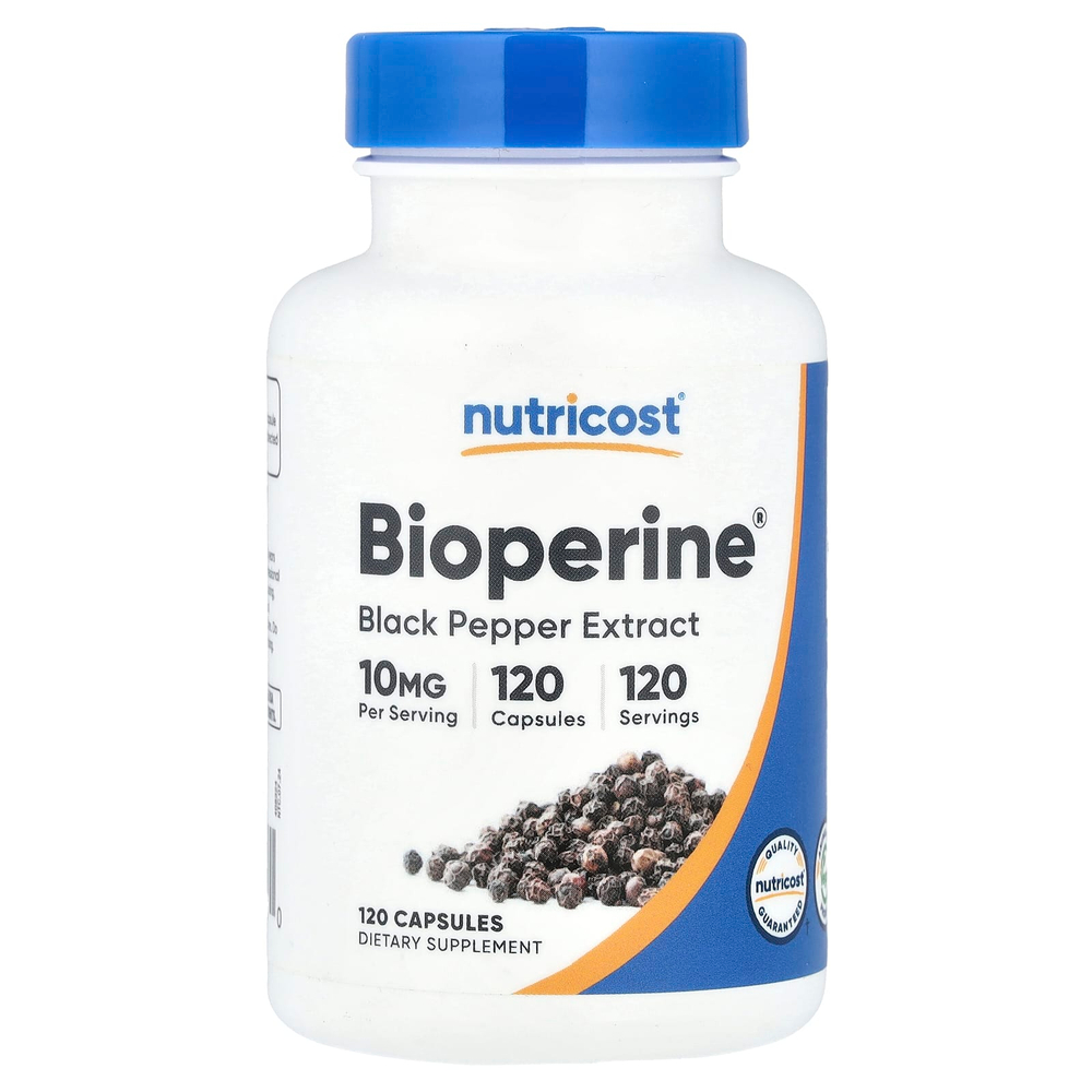 Nutricost, Bioperine®, 10 мг, 120 капсул