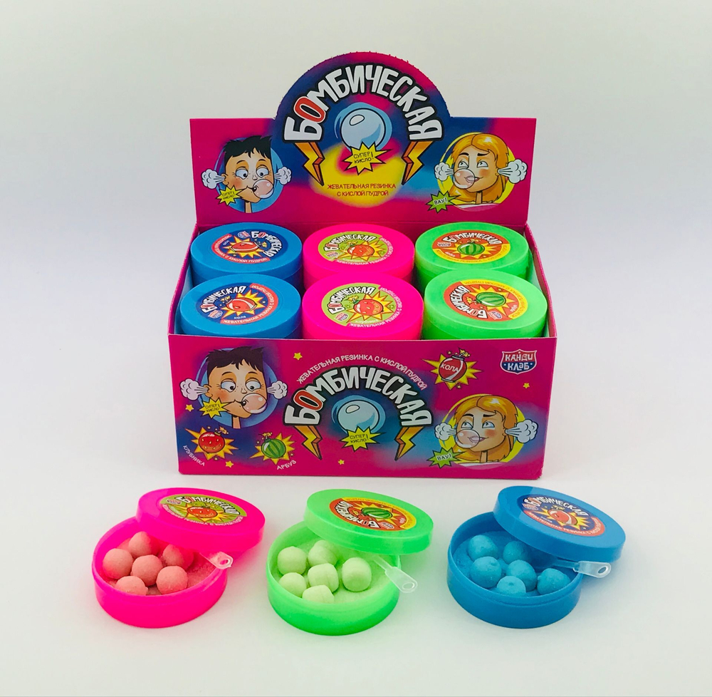 Жев. рез.  с кис. пудр. "Бомбическая"в ко 12*24шт 15г