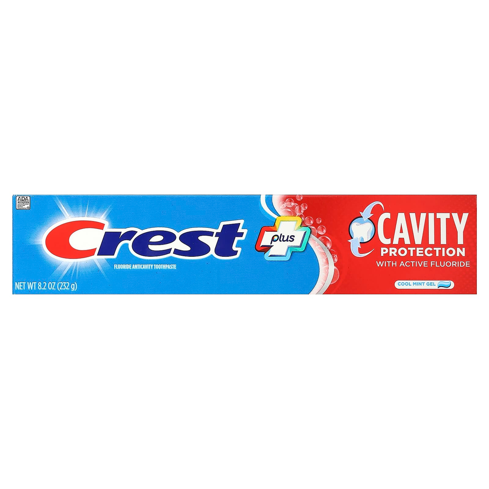 Crest, Plus, зубная паста с фтором, охлаждающий гель с мятой, 232 г (8,2 унции)
