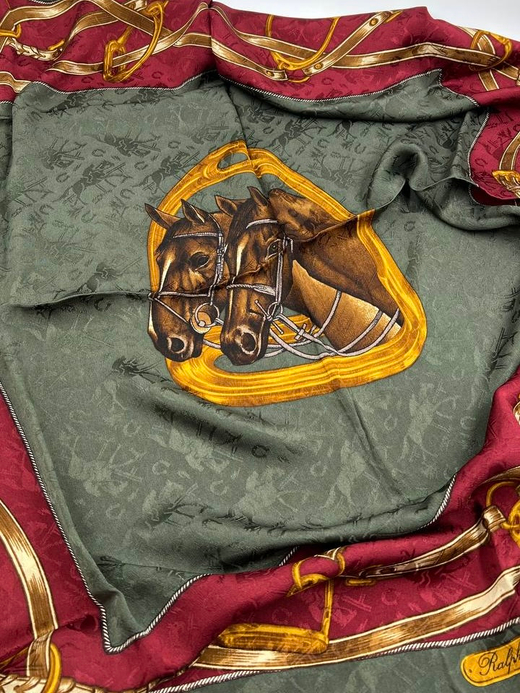 Платок зелёный с бордовой каймой Ralph Lauren