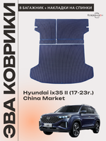Коврик ЭВА в багажник с накладками на задние сидения для Hyundai ix35 II (17-23г.) China Market