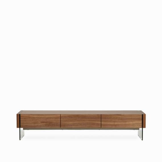 ТВ-тумба Somerset 188х38 см, шпон ореха, стеклянные ножки