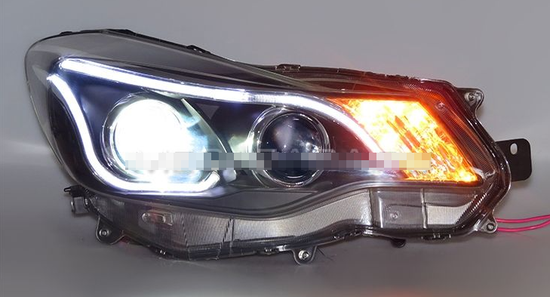 Передние фары Субару Импреза ХВ 2011-2015 V1 type [Комплект Л+П; яркие ходовые огни; светодиодные; биксеноновая линза]