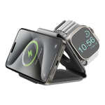 Беспроводное зарядное устройство EnergEA Bazic GoMag Trio PLUS magnetic wireless foldable 15W, Grey (GM-TRIOPLUS-GRY)