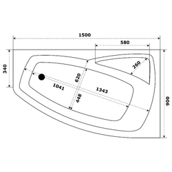 Акриловая ванна Bas (Бас) Камея PRO 150х90 R, с каркасом