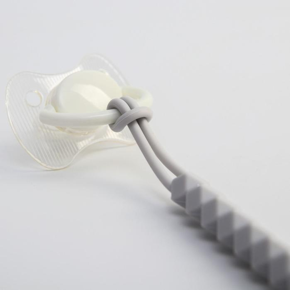 5421478 Держатель для пустышки «Ромбики», силиконовый, цвет серый