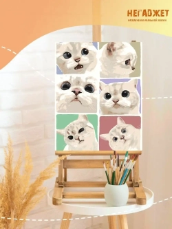 Картина по номерам Эмоции котика