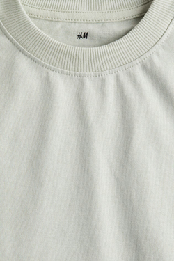 H&M Укороченная однотонная футболка, светло-зеленый