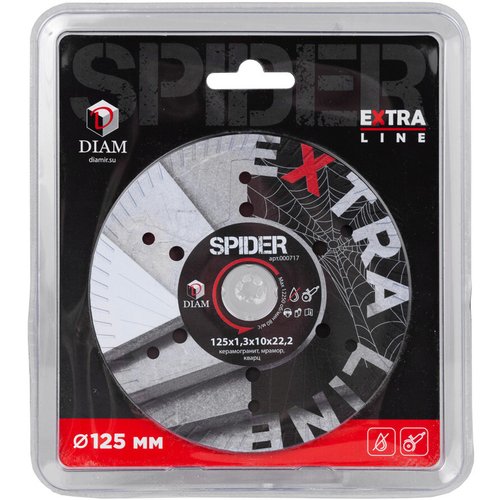 Диск алмазный DIAM 1A1R SPIDER Extra Line 125*22.2 мм по керамограниту   000717